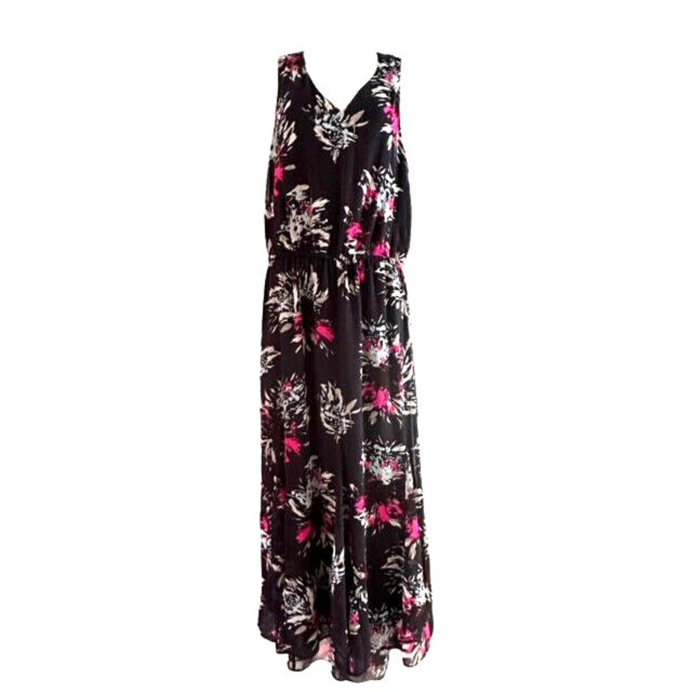 Banana Republic Blue Floral Open‎ Back Sleeveless Maxi Dress Women's Size 4